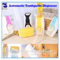 unique wall mounted bathroom accessory promotioal adhesive plastic toothbrush holder with toothpaste dispenser set